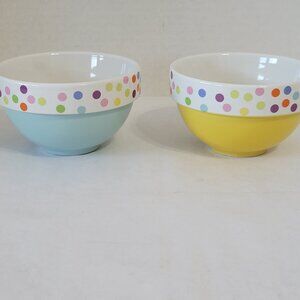 Crate & Barrel Polka Dot Dessert Bowls - Lot of 2